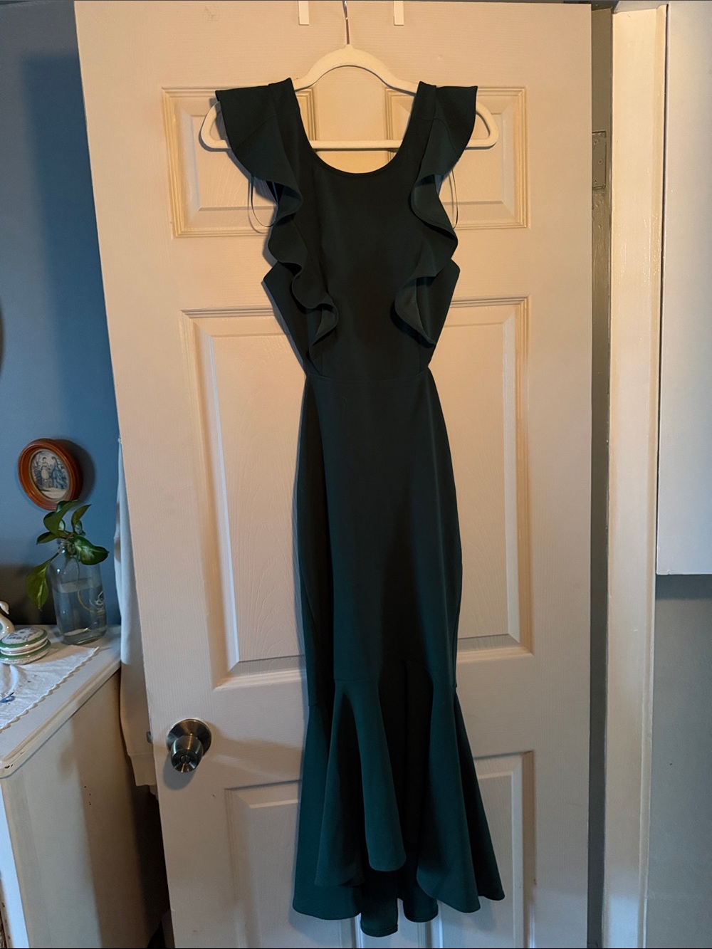 Petal & Pup Dark Green Ruffle Mermaid Maxi Dress
